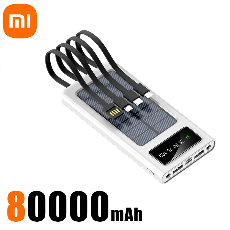 Powerful made by Xiaomi 2000000mAh Portable Power Bank  4 Built-In Cable