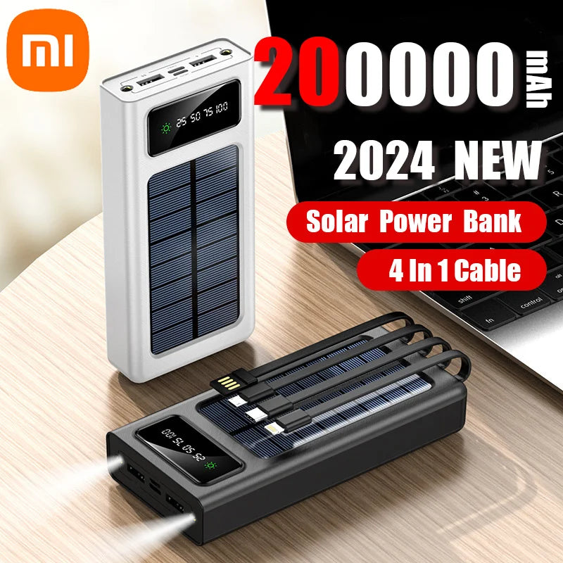 Powerful made by Xiaomi 2000000mAh Portable Power Bank  4 Built-In Cable