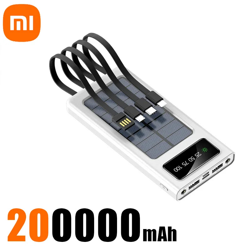 Powerful made by Xiaomi 2000000mAh Portable Power Bank  4 Built-In Cable